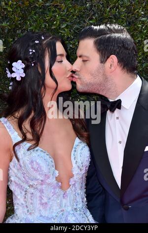 Jacqueline MacInnes Wood ed Elan Ruspoli partecipano al quarantacinquesimo Daytime Emmy Awards al Pasadena Civic Auditorium il 29 aprile 2018 a Pasadena, California, USA. Foto di Lionel Hahn/ABACAPRESS.COM Foto Stock