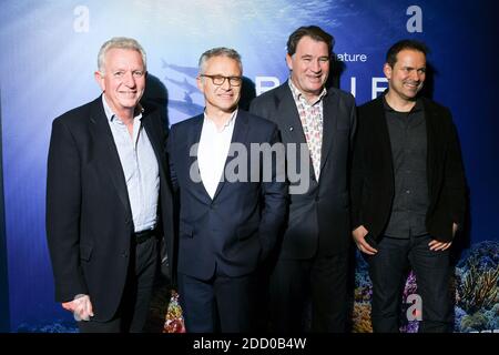 Keith Scholey, Jean Francois Camilleri, Alastair Fothergill e ospite partecipano al Blue Paris Premiere alla Biblioteca Mk2 il 20 marzo 2018 a Parigi, Francia. Foto di Laurent Zabulon/ABACAPRESS.COM Foto Stock