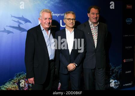 Keith Scholey, Jean Francois Camilleri, Alastair Fothergill partecipa alla Blue Paris Premiere alla Mk2 Bibliotheque il 20 marzo 2018 a Parigi, Francia. Foto di Laurent Zabulon/ABACAPRESS.COM Foto Stock