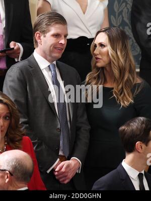 Eric Trump e sua moglie Lara partecipano al discorso dello Stato dell'Unione prima di una sessione congiunta del Congresso su Capitol Hill 30 gennaio 2018 a Washington, DC, USA. Foto di Olivier Douliery/ABACAPRESS.COM Foto Stock