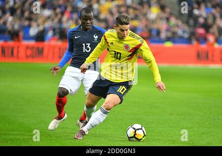 James Rodriguez in Colombia durante la partita di calcio Francia contro Colombia allo stadio Stade de France di Saint-Denis, sobborgo di Parigi, Francia, il 23 marzo 2018. Colombia ha vinto 3-2..photo da Christian Liegi Abacapress.com Foto Stock