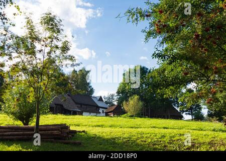 Hlinsko v Cechach: Vysocina museo all'aperto, casa colonica degli altopiani Boemia-Moravi in , Pardubicky, Regione Pardubice, Regione Pardubitzer, Ceco Foto Stock