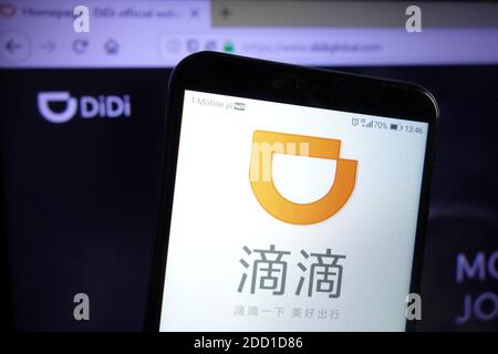 KONSKIE, POLONIA - 07 dicembre 2019: Logo di Didi Chuxing Technology Co visualizzato sul telefono cellulare Foto Stock