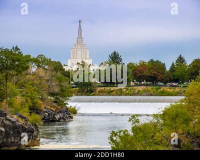 Tempio mormone a Idaho City, Idaho, Stati Uniti Foto Stock