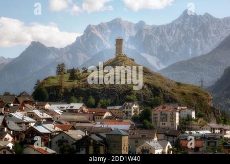 Ardez, Scuol, Grigioni, Svizzera, Europa Foto Stock
