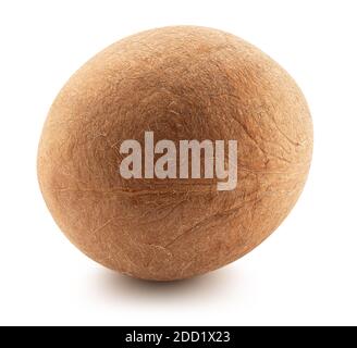 cocco senza guscio isolato su sfondo bianco. Foto Stock