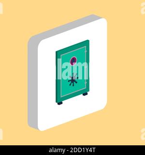 Icona vettore semplice sicuro. Modello di disegno simbolo illustrazione per elemento dell'interfaccia utente Web mobile. Pittogramma isometrico a colori perfetto sul quadrato bianco 3d. Sicuro ico Illustrazione Vettoriale