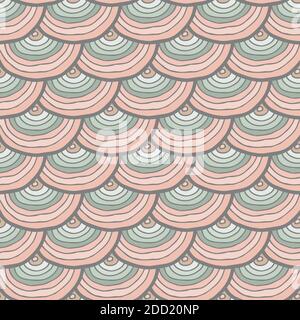 Modello senza giunture della scala della sirena a colori neutri astratto Illustrazione Vettoriale