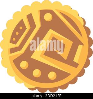 icona azteca tesoro antica moneta d'oro vettore illustrazione vettore illustrazione Illustrazione Vettoriale