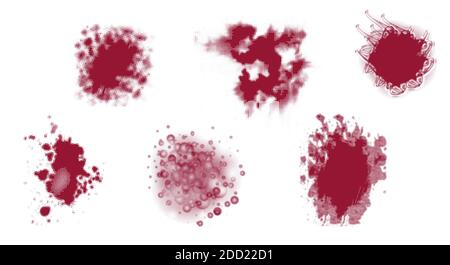 Macchie di mezzitoni di sangue. Illustrazione vettoriale di stile piatto. Illustrazione Vettoriale