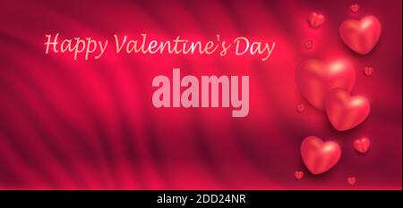 Cuore saluto rosso card per Happy San Valentino, biglietto vettore Illustrazione Vettoriale