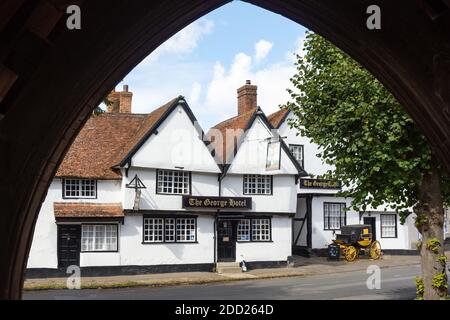 15 ° secolo The George Hotel, High Street, Dorchester-on-Thames, Oxfordshire, Inghilterra, Regno Unito Foto Stock