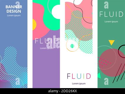 Colorato sfondo geometrico. Forme di fluido composizione. Abstract modello di pagina di intestazione. Eps10 vettore. Illustrazione Vettoriale