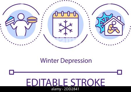 Icona del concetto di depressione invernale Illustrazione Vettoriale