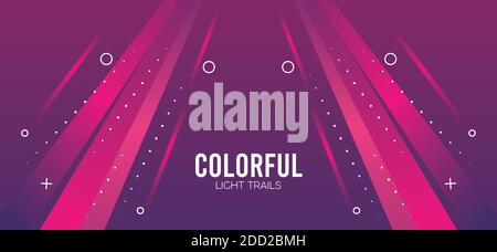 percorso luminoso colorato in sfondo rosa disegno vettoriale illustrazione Illustrazione Vettoriale