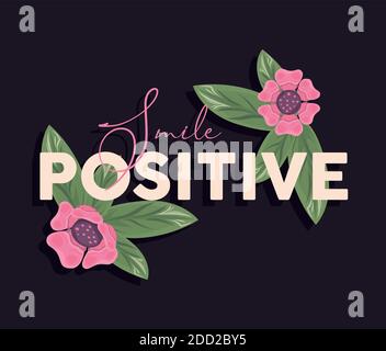 cornice floreale poster natura con sorriso positivo vettore illustrazione disegno Illustrazione Vettoriale