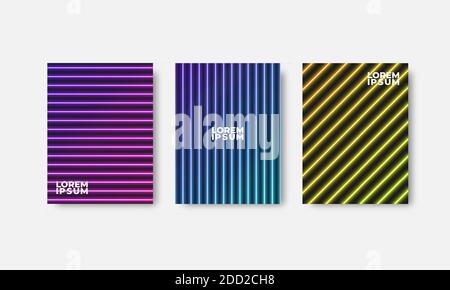 Vettoriale illustration.Design di neon colorato. Hipster grafica elegante neon. Elemento per design biglietti da visita, inviti, carte regalo, volantini e Bro Illustrazione Vettoriale