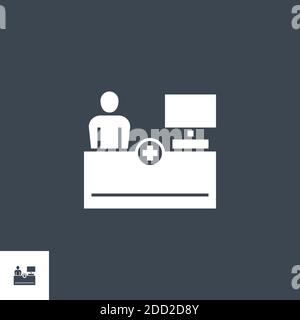 Icona glifo vettore correlato alla ricezione. Illustrazione Vettoriale