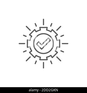 icona di esecuzione, colore, linea, segno vettoriale di contorno, pittogramma di stile lineare isolato su bianco. Simbolo, illustrazione del logo. Tratto modificabile. Pixel perfetto Illustrazione Vettoriale