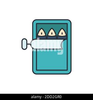 Il cibo di pesce può icona, colore, linea, contorno vettore segno, stile lineare pittogramma isolato su bianco. Simbolo, illustrazione del logo. Tratto modificabile. Perf. Pixel Illustrazione Vettoriale