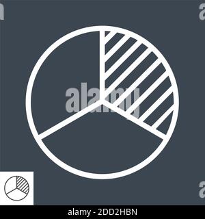 Grafico a torta vettore correlati Icona Linea Illustrazione Vettoriale