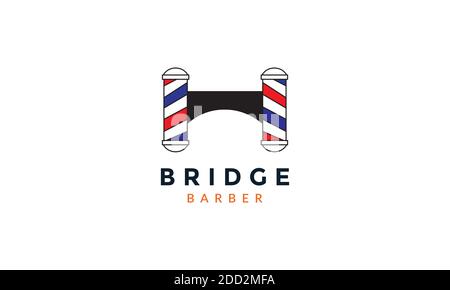 logo barber bridge icona vettoriale disegno illustrazione Illustrazione Vettoriale