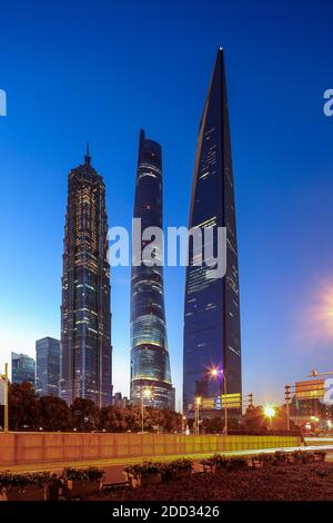 Shanghai il grattacielo lujiazui Foto Stock