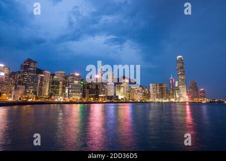 Della città di Hong Kong di notte Foto Stock