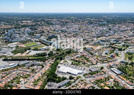 La Roche-sur-Yon (Francia occidentale): Vista aerea della città Foto Stock