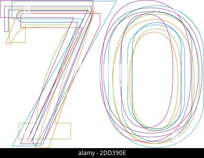 numero 70 nel profilo Illustrazione Vettoriale