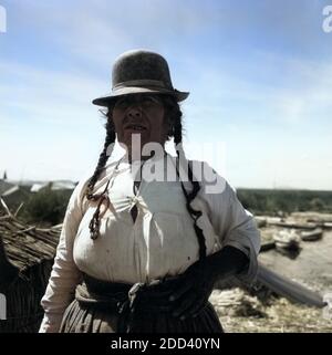 Seri: Menschen um den Ttitcaca vedere, Perù 1960er Jahre. Serie: persone intorno al lago Titicaca, Perù 1960s. Foto Stock