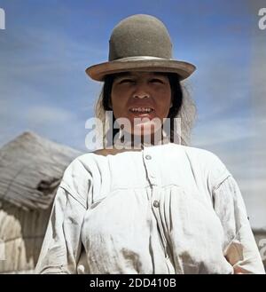 Seri: Menschen um den Ttitcaca vedere, Perù 1960er Jahre. Serie: persone intorno al lago Titicaca, Perù 1960s. Foto Stock