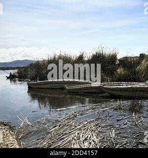 Die Landschaft am Titicaca vedere, Perù 1960er Jahre. Paesaggio panoramico intorno al lago Tititcaca, Perù 1960s. Foto Stock