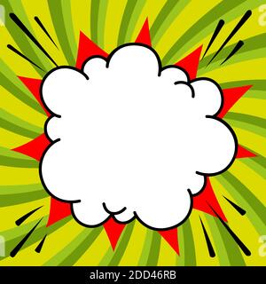 Modello di bolla del parlato in stile pop art per il tuo design. Clear boom vuoto fumetto bolla stile Pop Art. Bollatura vuota colorata. Cloud dei messaggi Illustrazione Vettoriale