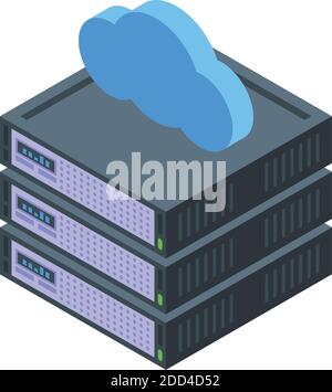 Icona di pagamento mobile per il cloud del server. Isometrica dell'icona del vettore di pagamento mobile del cloud del server per la progettazione Web isolata su sfondo bianco Illustrazione Vettoriale