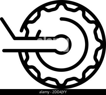 Icona guarnitura riparazione bicicletta. Icona vettoriale per riparazione di biciclette con profilo per il web design isolato su sfondo bianco Illustrazione Vettoriale