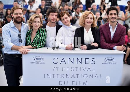 Peter Lanzani, attrice Mercedes Moran, direttore Luis Ortega, attore Lorenzo ferro, attrice Cecilia Roth e attore Chino Darin in posa alla fotocellula El Angel tenutasi al Palais des Festivals il 11 maggio 2018 a Cannes, in Francia, nell'ambito del 71° Festival annuale del Cinema di Cannes. Foto di Lionel Hahn/ABACAPRESS.COM Foto Stock