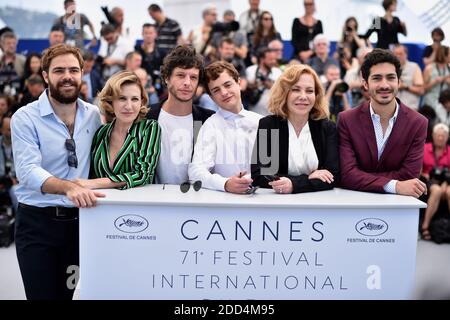 Peter Lanzani, attrice Mercedes Moran, direttore Luis Ortega, attore Lorenzo ferro, attrice Cecilia Roth e attore Chino Darin in posa alla fotocellula El Angel tenutasi al Palais des Festivals il 11 maggio 2018 a Cannes, in Francia, nell'ambito del 71° Festival annuale del Cinema di Cannes. Foto di Lionel Hahn/ABACAPRESS.COM Foto Stock