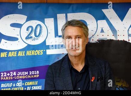 Antoine De Caunes partecipa alla Conferenza stampa Solidays a Parigi, Francia, il 5 giugno 2018. Foto di Alain Apaydin/ABACAPRESS.COM Foto Stock