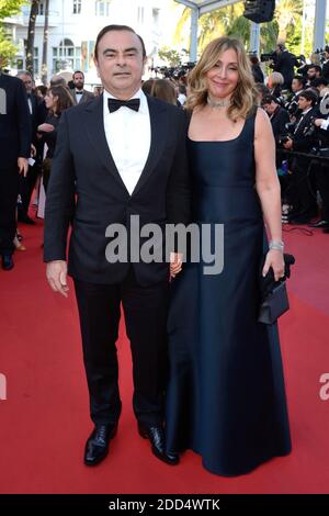 Amministratore delegato di Renault Carlos Ghosn con la moglie Caroline Ghosn alla Premiere Les Eternels tenutasi al Palais des Festivals nell'ambito del 71esimo Festival annuale del Cinema di Cannes il 11 maggio 2018 a Cannes, Francia. Foto di Aurore Marechal/ABACAPRESS.COM Foto Stock