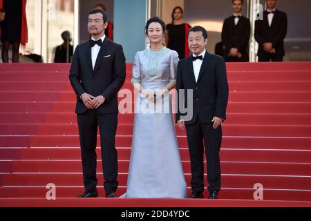 Fan Liao, Tao Zhao e il regista Zhangke Jia al Festival della Cenere è la proiezione bianca più pura che si tiene presso il Palais des Festivals il 11 maggio 2018 a Cannes, in Francia, nell'ambito del 71esimo Festival annuale del Cinema di Cannes. Foto di Lionel Hahn/ABACAPRESS.COM Foto Stock