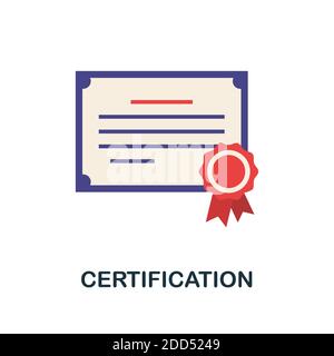 Icona di certificazione. Semplice elemento della raccolta di formazione online. Creative Certification icona per web design, modelli, infografiche e altro ancora Illustrazione Vettoriale