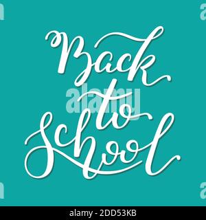 Scritta a mano Back to School. Modello per scheda, poster, stampa. Illustrazione Vettoriale