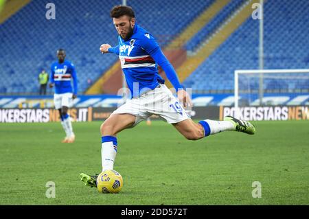 Genova, Italia. 22 novembre 2020. Genova, Italia, Stadio Luigi Ferraris, 22 Nov 2020, VASCO REGINI (Sampdoria) durante Sampdoria vs Bologna - Calcio italiano Serie A match - Credit: LM/Danilo Vigo Credit: Danilo Vigo/LPS/ZUMA Wire/Alamy Live News Foto Stock