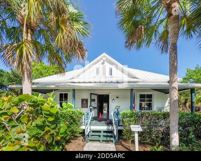 La Rutland House nel Sanibel Historical Museum and Village Sulla Sanibel Island sulla costa sud-occidentale della Florida in Gli Stati Uniti Foto Stock