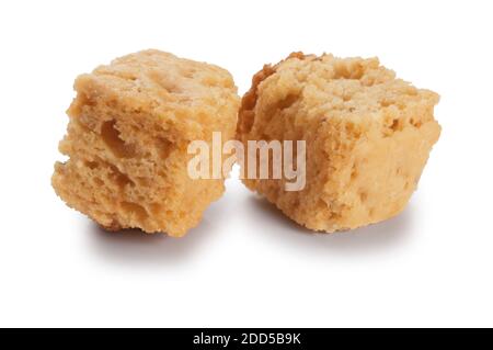 Studio di crostini ciabatta tagliati contro un bianco Sfondo - John Gollop Foto Stock