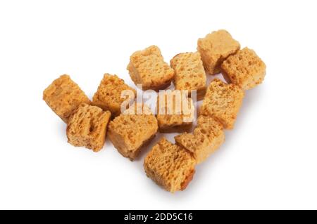 Studio di crostini ciabatta tagliati contro un bianco Sfondo - John Gollop Foto Stock