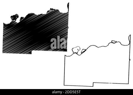 Lafayette County, Missouri (Stati Uniti, Stati Uniti d'America, Stati Uniti, Stati Uniti, Stati Uniti) mappa vettoriale illustrazione, schizzo scribbling Lafayette mappa Illustrazione Vettoriale