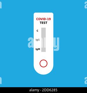 Icona del test diagnostico COVID-19 rapido. Test di rilevazione del coronavirus in una fase. Test massicci della popolazione. Test di rilevamento rapido degli anticorpi. Vettore Illustrazione Vettoriale