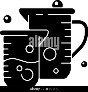 Icona glifo nero del bicchiere Illustrazione Vettoriale